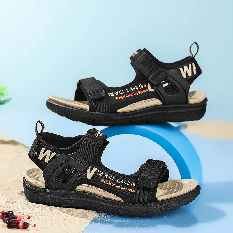 Kids Sandals Boys Girls Lightweight Non-slip Athletic Sandals with Adjustable Webbing for Hiking Walking Beach Water Sports