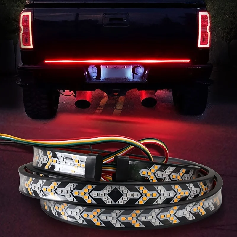 60 Inch Arrow LED Tailgate Light Bar Strip for Truck Flexible Switchback Red Amber Yellow Sequential Led Light- Waterproof