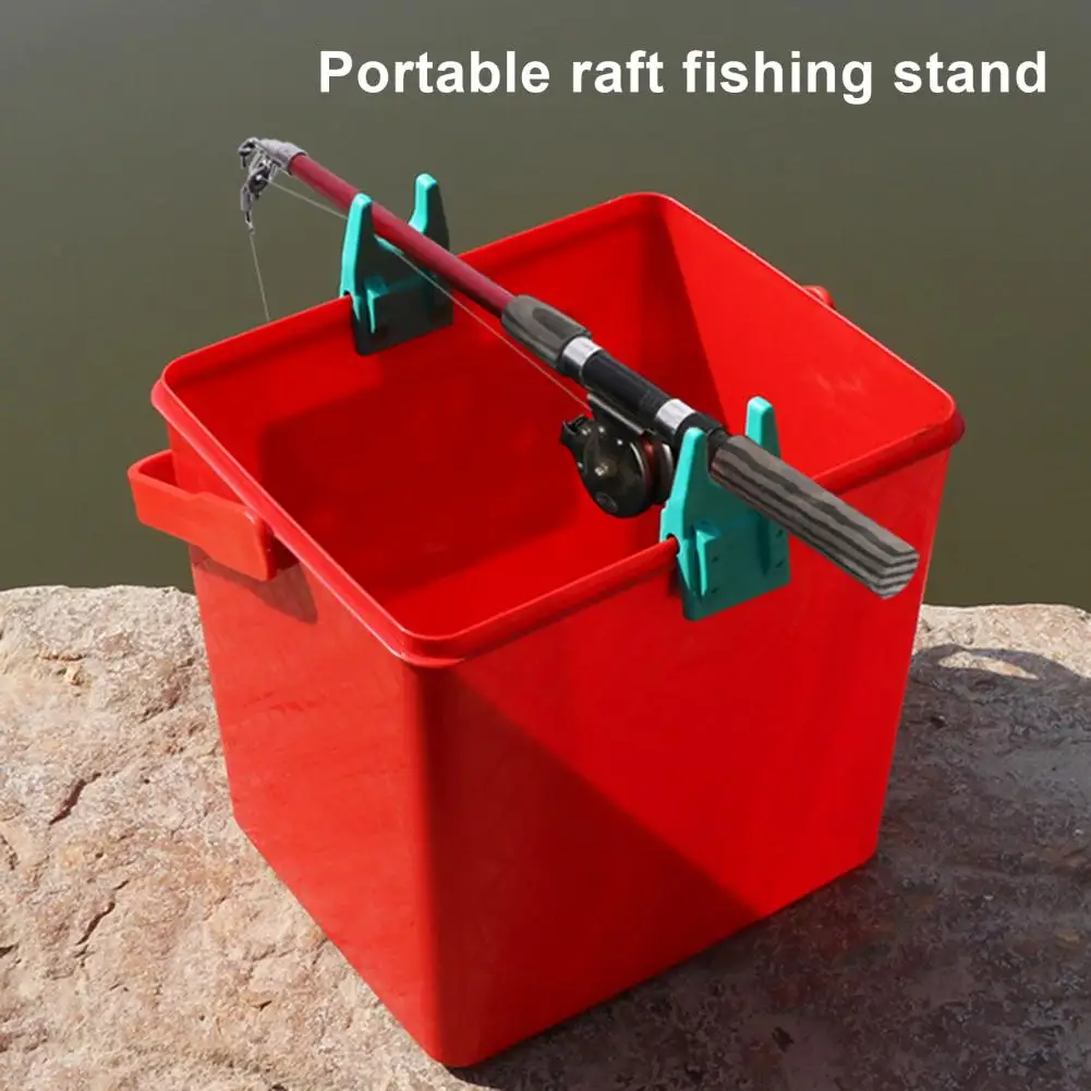 1 Paar Siliconen Emmer Hengel Houder U-vormige Clamp-On Lokken Container Emmer Hengel Rest Rack vlot Vissen Accessoires