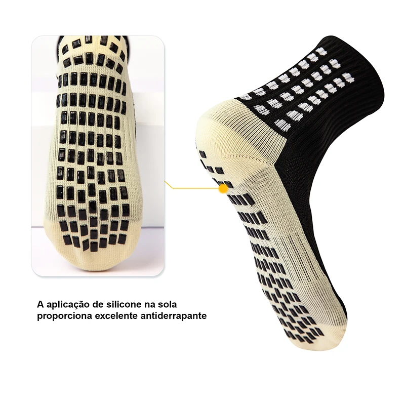 جوارب رياضية من السيليكون للأطفال للأولاد ، حماية سميكة ، جوارب كرة قدم متوسطة ، مقاومة للإنزلاق