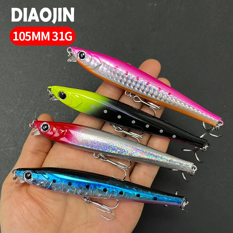 Japanese Heavy Minnow Sinking Fishing Lures 105mm 31g Casting Saltwater Hard Lure Long Shot Sea Fishing Trolling Minnow bait