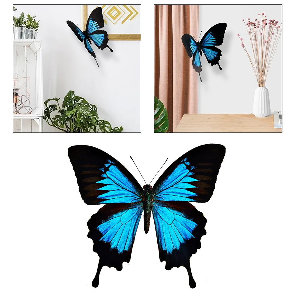 PVC Stickers 22cm X 25.5cm 3D Butterfly Stickers Eye-Catching Decoration Versatile Decorative Use Weather-resistant Stickers