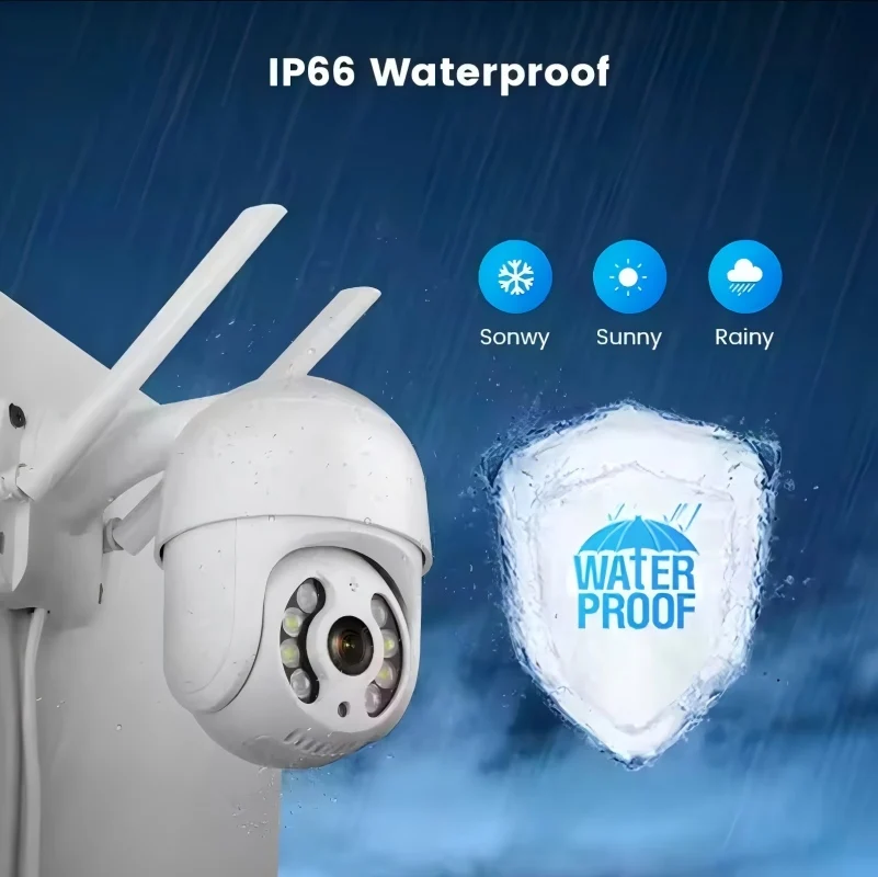 WiFi Security Camera with Visual Alarm Color Night Vision Wireless Outdoor Indoor Wall Mount Motion Detection Home Surveillance