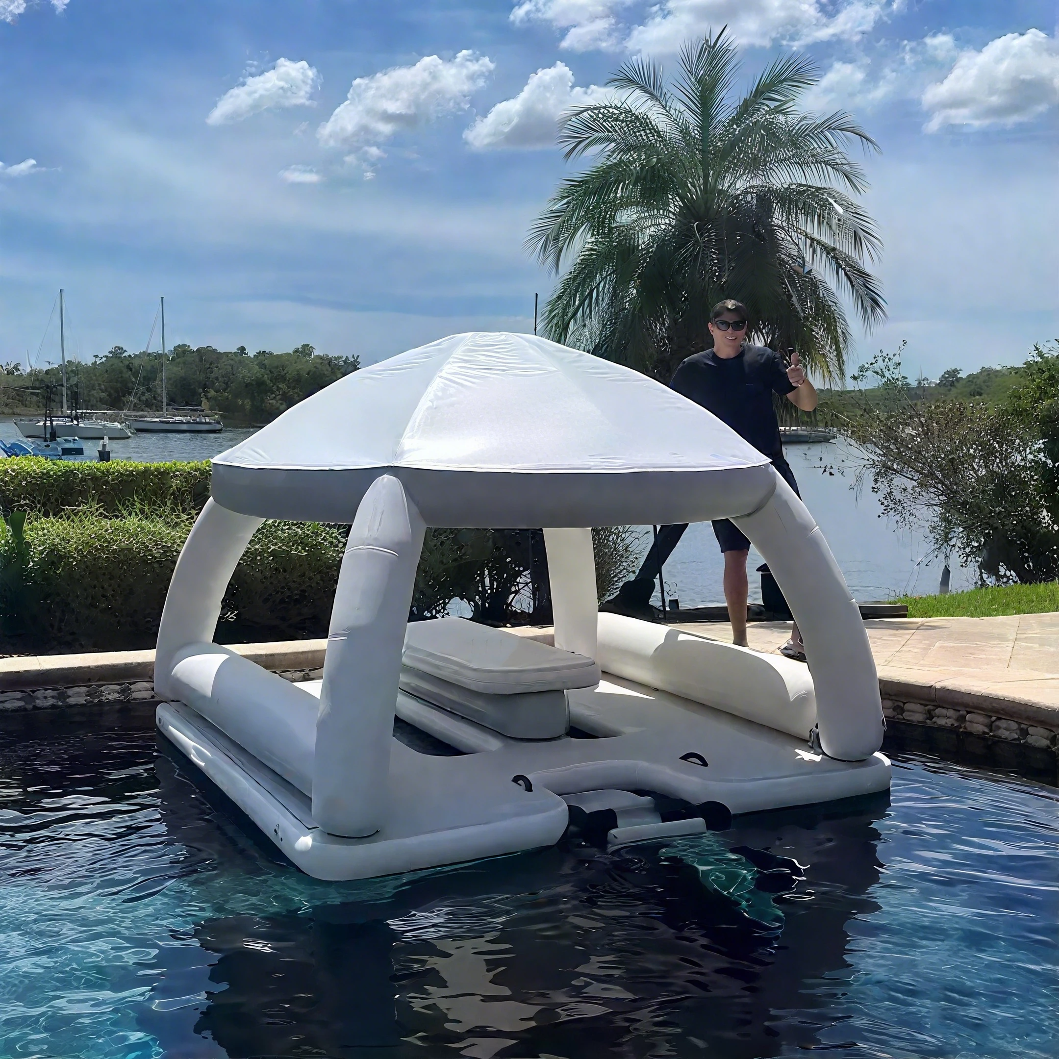 

High Quality Hot Sale Inflatable Drift Slider Floating Cushion Comfortable Water Games Water-filled Crazy UFO Sofa