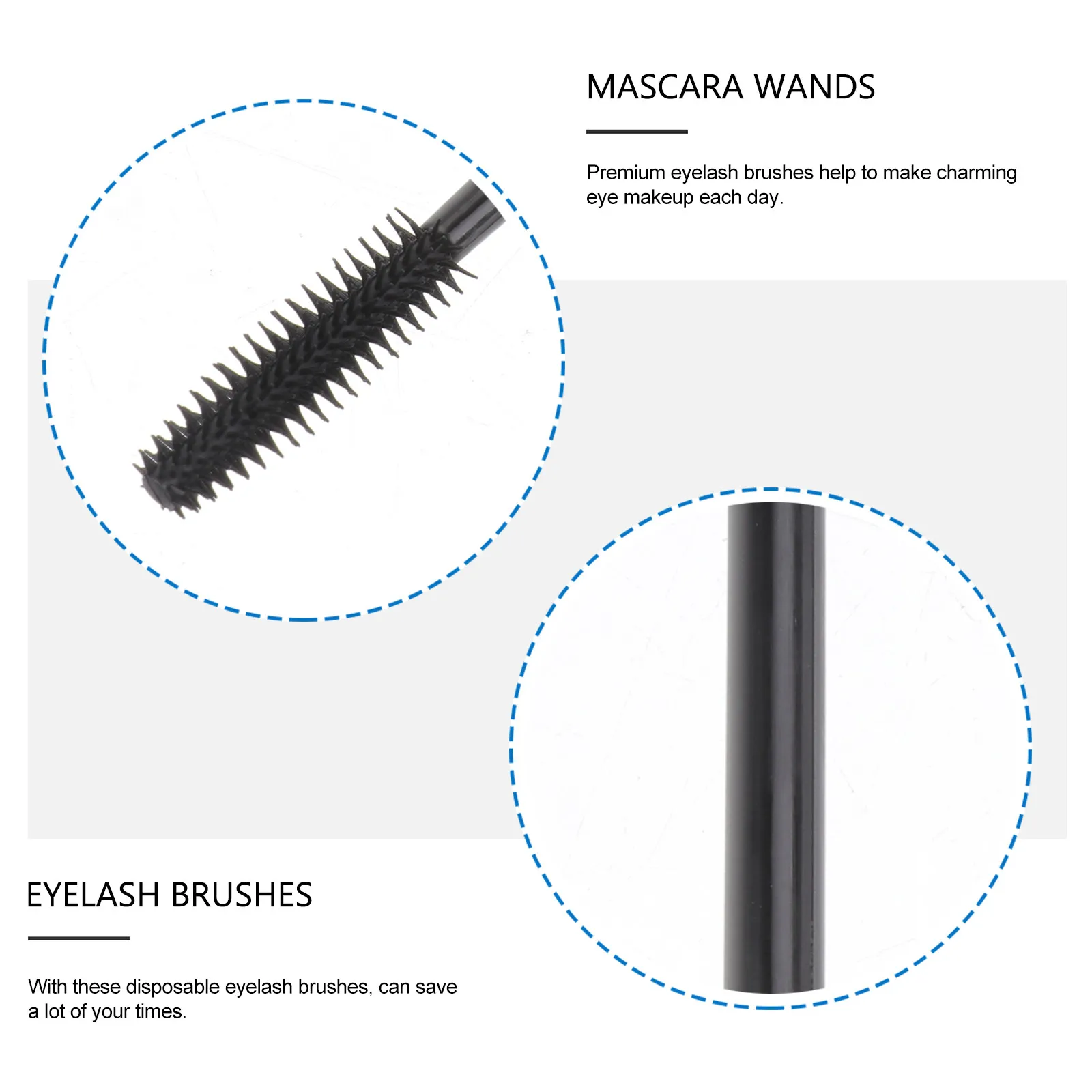 

50 шт. одноразовых аппликаторов для ресниц с тонким наконечником и нейлоновой щетиной, гладкие, для легкого нанесения, идеально подходят для макияжа женщин и девушек