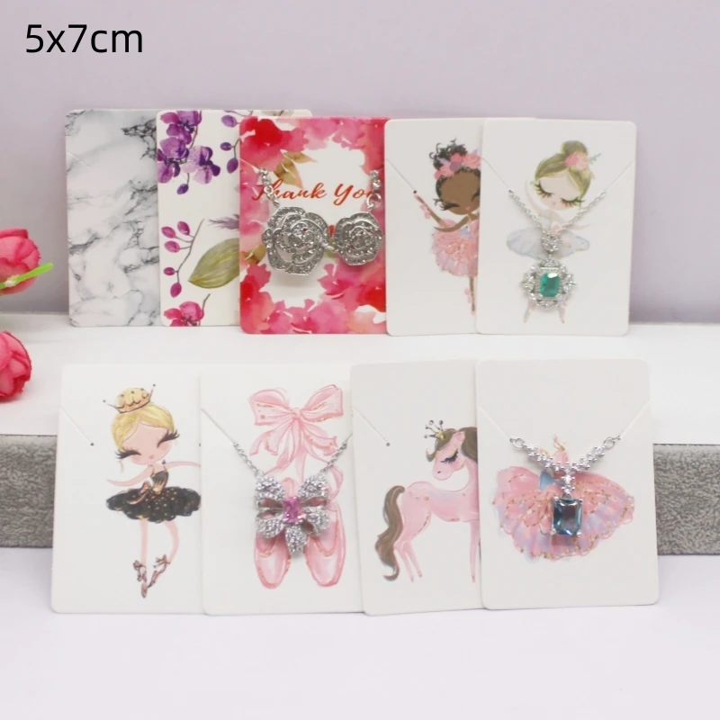 50pcs 5x5/5x7cm necklace display card necklace set pendant packaging hang tag