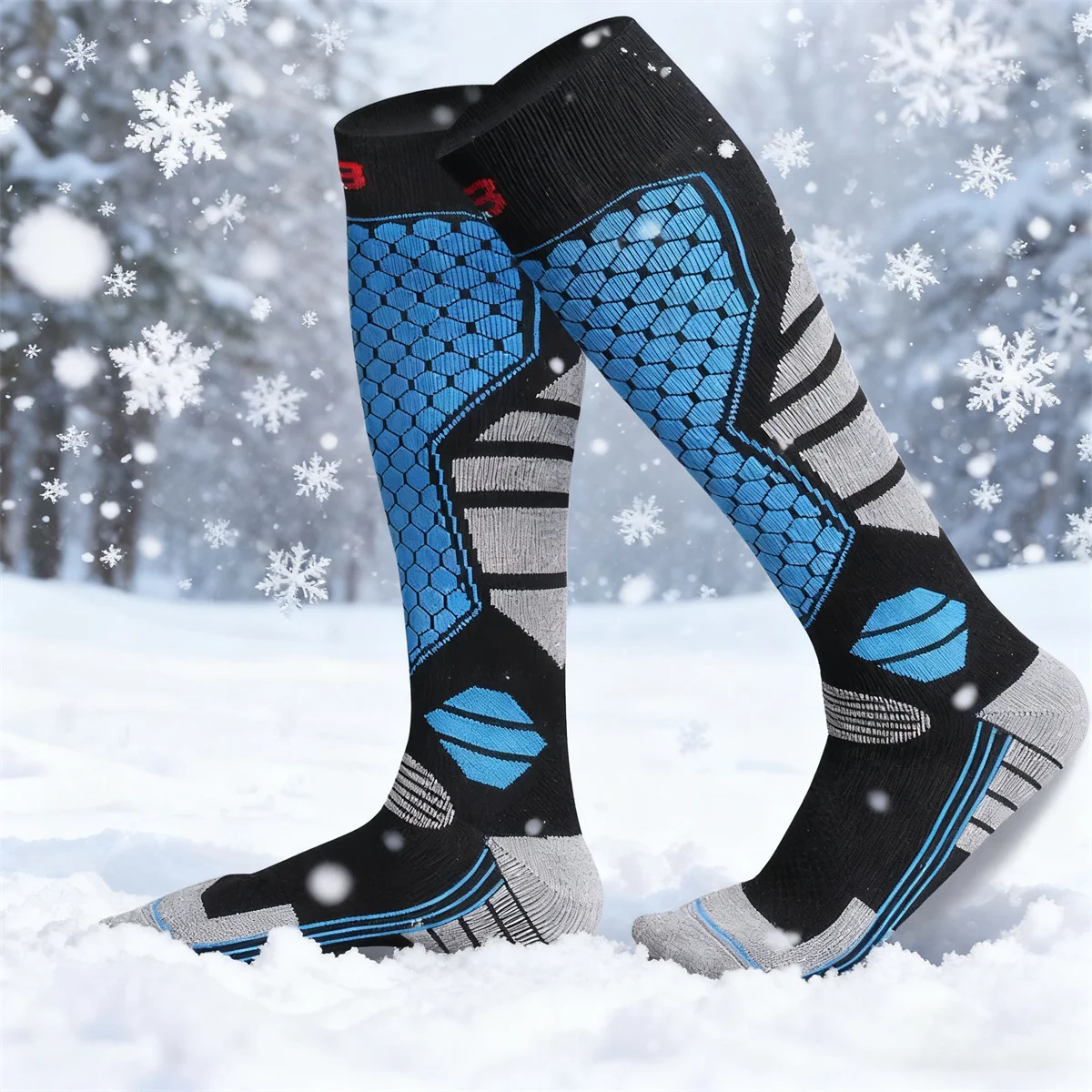 1 Pairs ميرينو الصوف جوارب التزلج للنساء الرجال الحرارية شتاء دافئ سميكة جوارب طويلة إلى الركب للتزلج على الجليد #1
