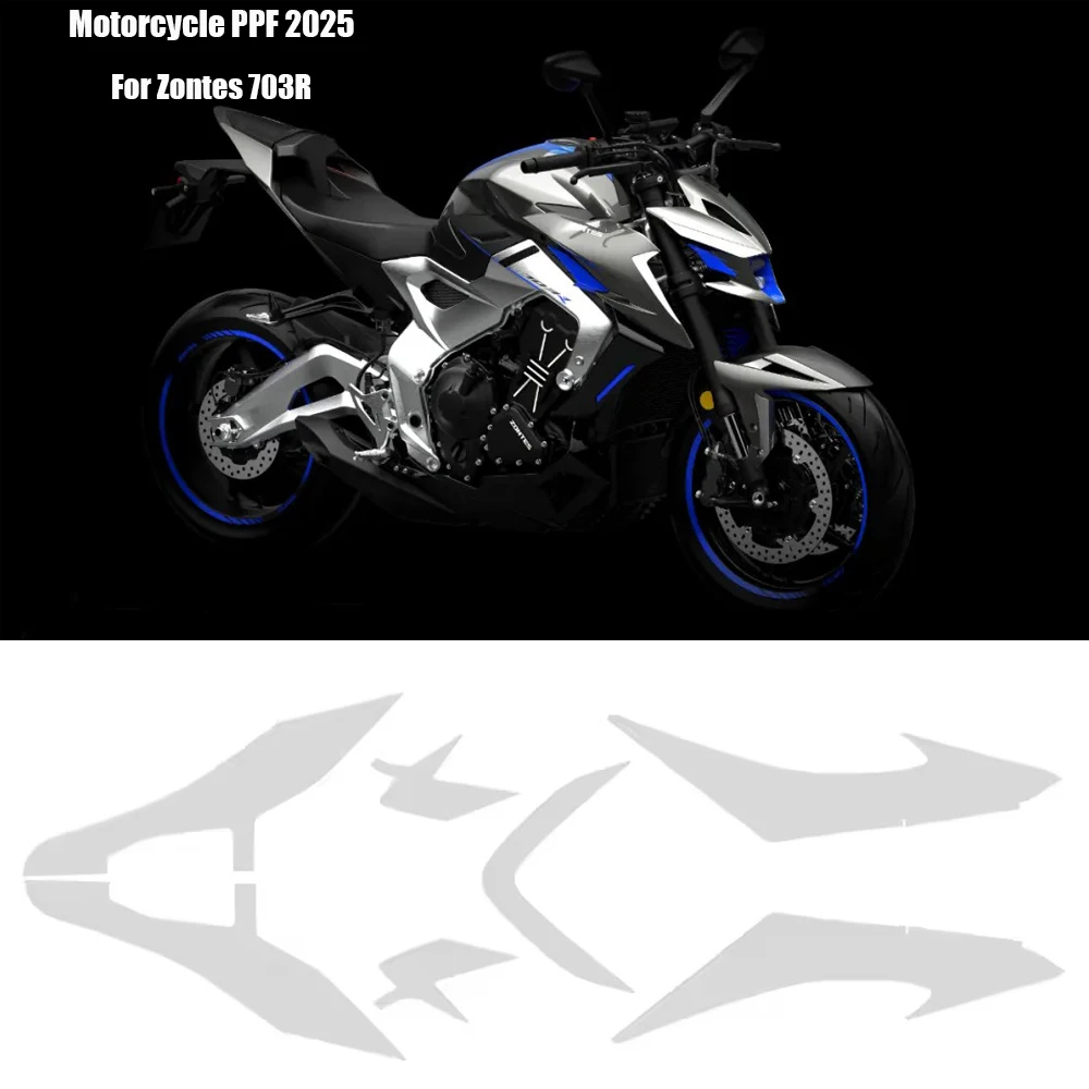 For Zontes 703R PPF 703R 2025 Anti-UV Paint Protection Film TPU Transparent Anti-skid Self-repairing Protective Film