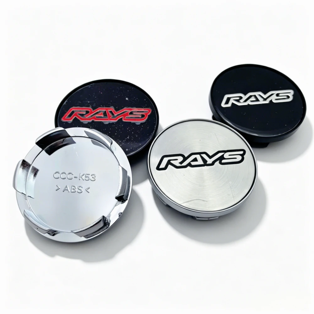 

4pcs Universal Rays Logo Badge Emblem Car Wheel Center Caps Hub Cap 53MM Clip 48MM Wheels Rim Hubcaps Dust Cover Car Accessories