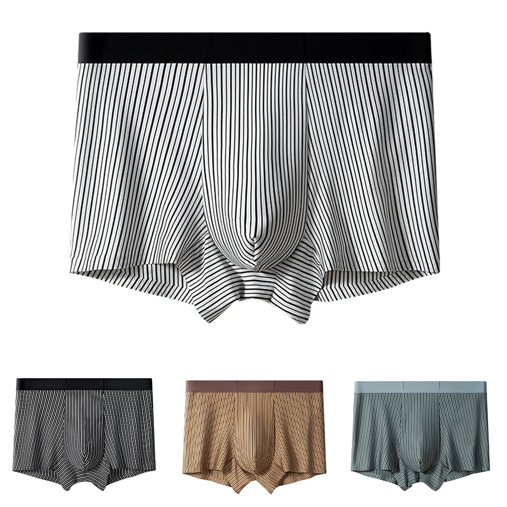 

Casual Wear Ice Silk Underwear Classic Design Mid Waist Seamless Boxer Shorts Boxer L Breathable Material Comfortable Fit