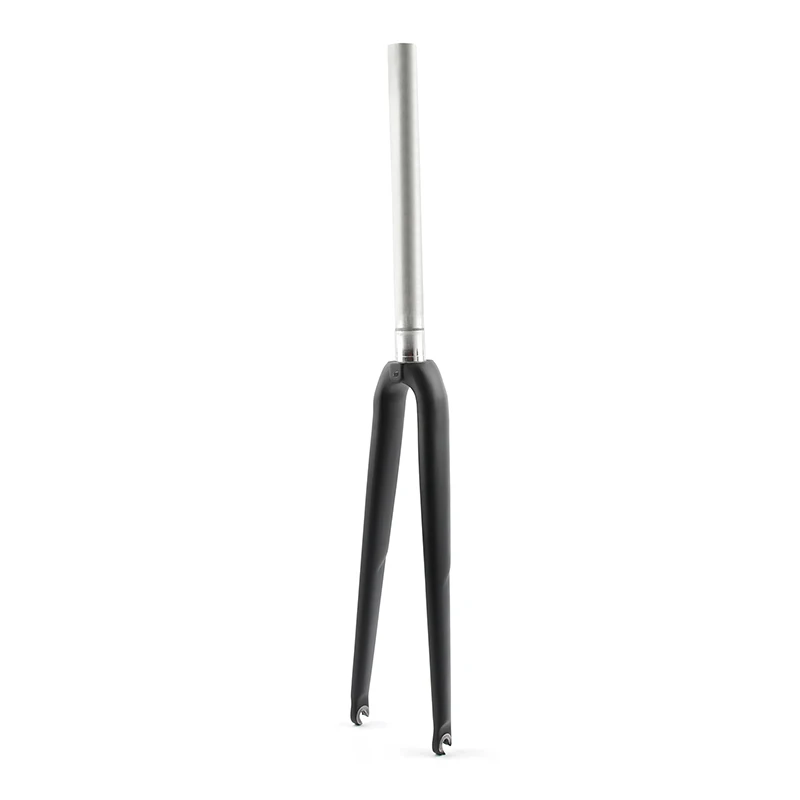 Black Fixed Gear Bike Front Fork Half Carbon Fiber 28.6mm Fixie Bicycle Aluminum Alloy Track Cycling Parts