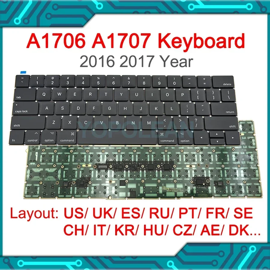 New US UK Spanish French Korean Keyboard For Macbook Pro Retina 13