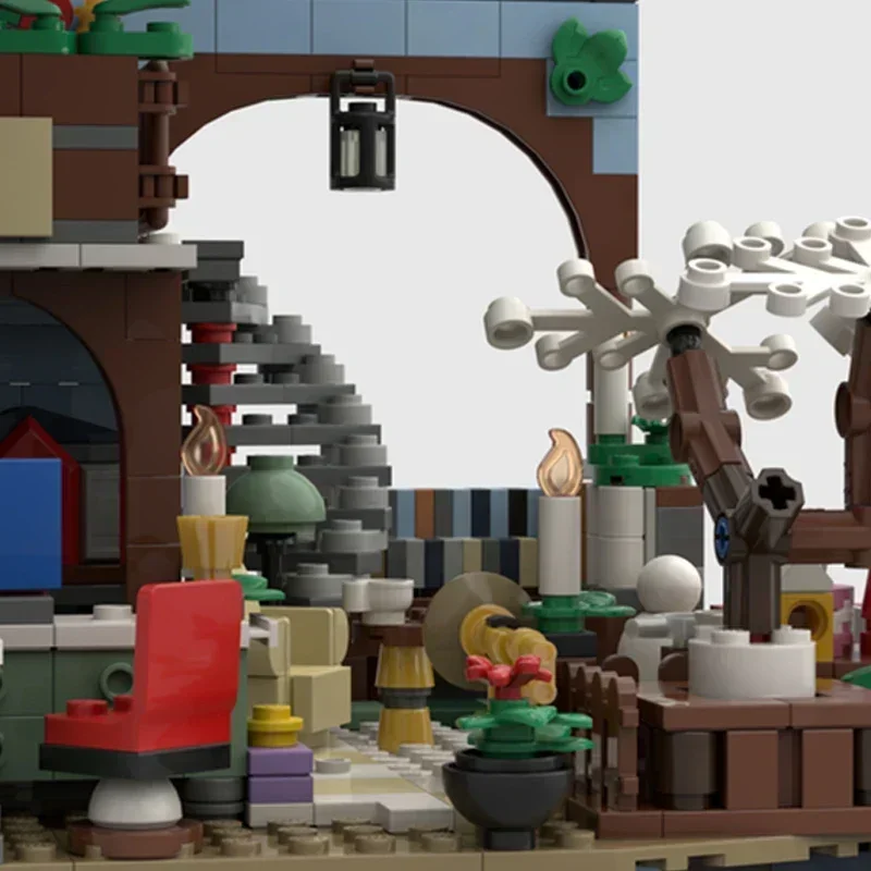 Moc Building Blocks Street View หนังสือและร้านขายของเล่นการวิเคราะห์อิฐ DIY ประกอบของเล่นก่อสร้างสําหรับ Childr วันหยุดของขวัญ