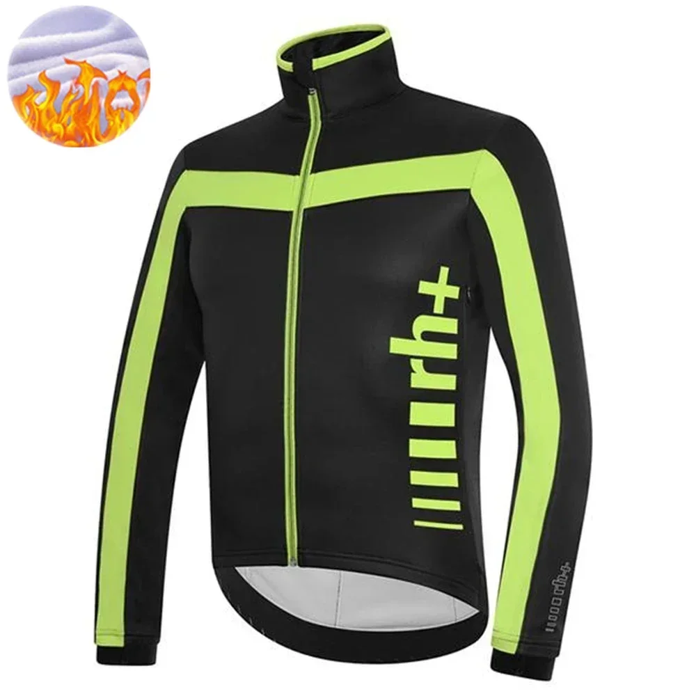 Rh+ Team Cycling Jersey Men Bike Winter Thermal Fleece Jacket Mtb Long Sleeve Warmer Tops Maillot Ropa 2025 Ciclismo Uniform - Image 3