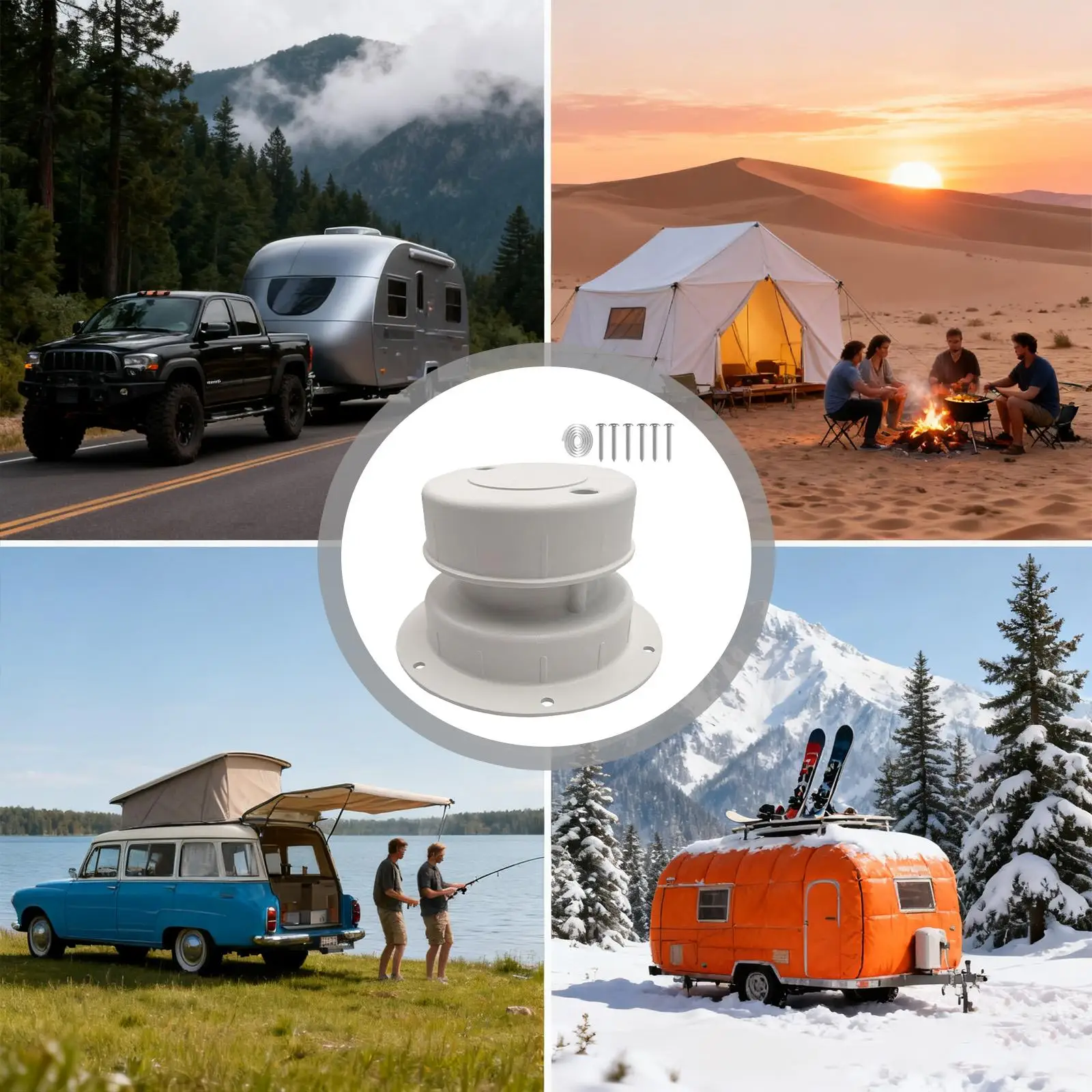 

Vehicles RV Roof Vent Cap with Screws ABS Plastic Roof Cover for Improved Airflow Ventilation in Camper Trailer