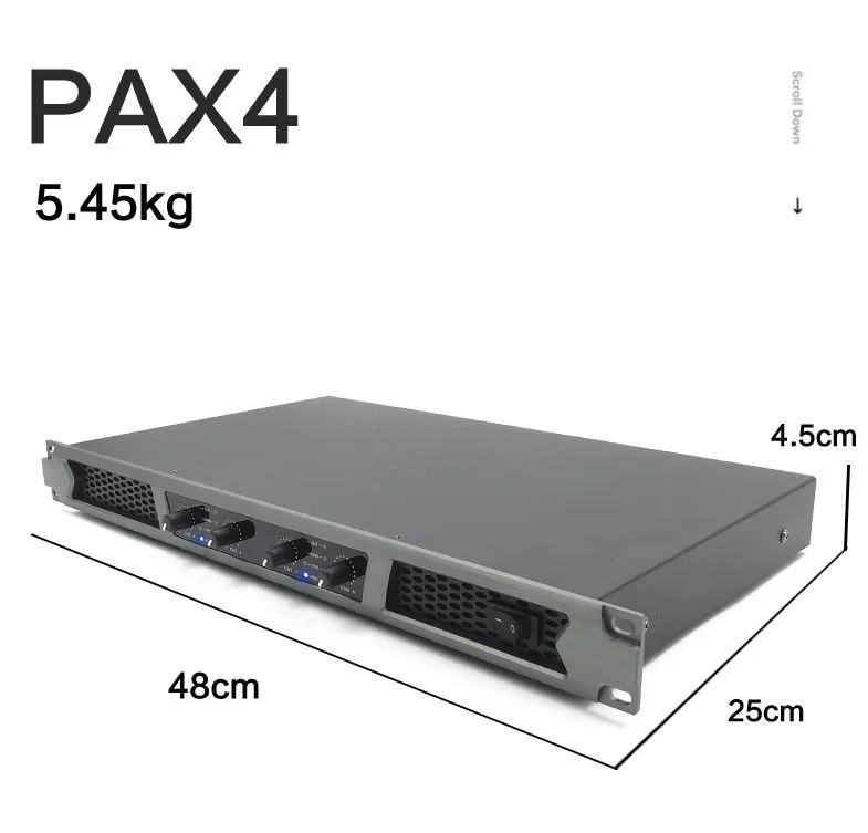 Pax4-ハイパワーデジタルパワーアンプ,プロフェッショナルクラスd,4チャンネル,1200w * 4