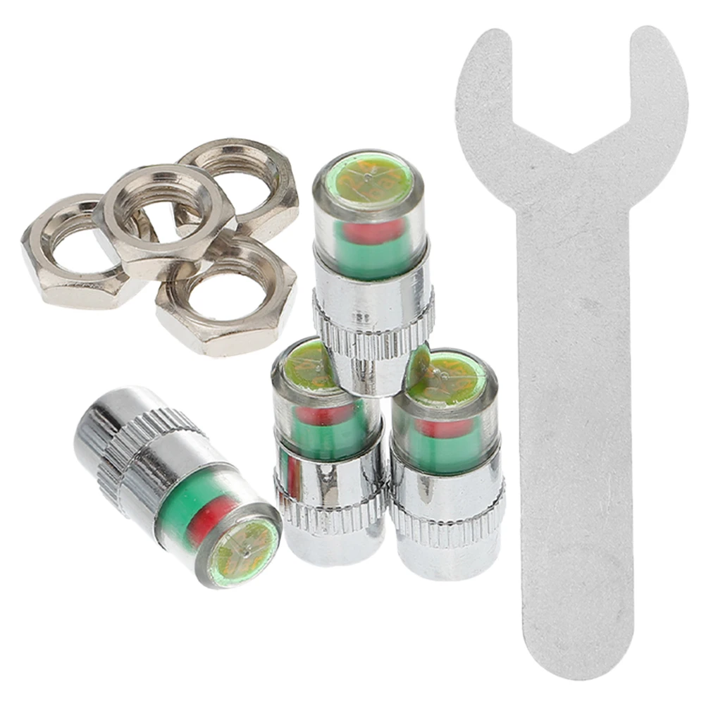 

1 set Tire Pressure Monitoring Cap Metal Core Real Time Alert Universal For Car Motorcycle Truck Valve Stem Caps Auto Tire Valve