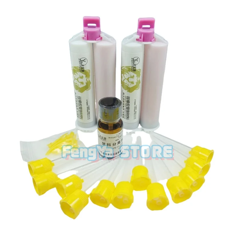 Picture 5: Dental Zenikon Gingival Mask Duplication Silicone Impression Material Set Flow Leveling Dental Artificial Gingival Mask Silicone