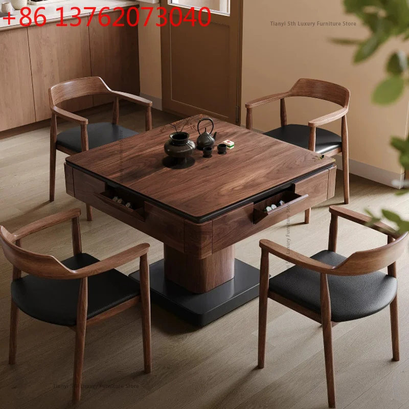 

Italian Solid Wood Mahjong Table Mid-century Style Living Room Study Mahjong Dining Table Home Furniture