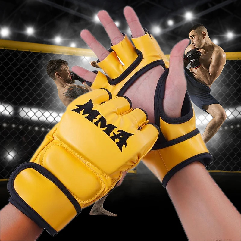 Training Boxing Gloves Half-finger Gloves Sanda Boxing Hand Protection and Wear-resistant Fitness Glove