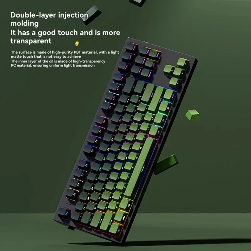 Keycap Double Shot PBT Untuk Keyboard Mekanis Profil Ceri Cetak Sisi Double Shot Untuk Sakelar Cherry MX