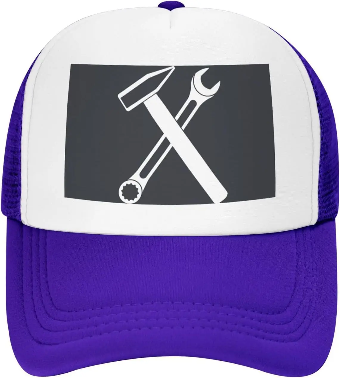 Ironworker Crossed Tools Trucker Hat Polyester Mesh Adjustable Baseball Cap for Unisex Outdoor Casual