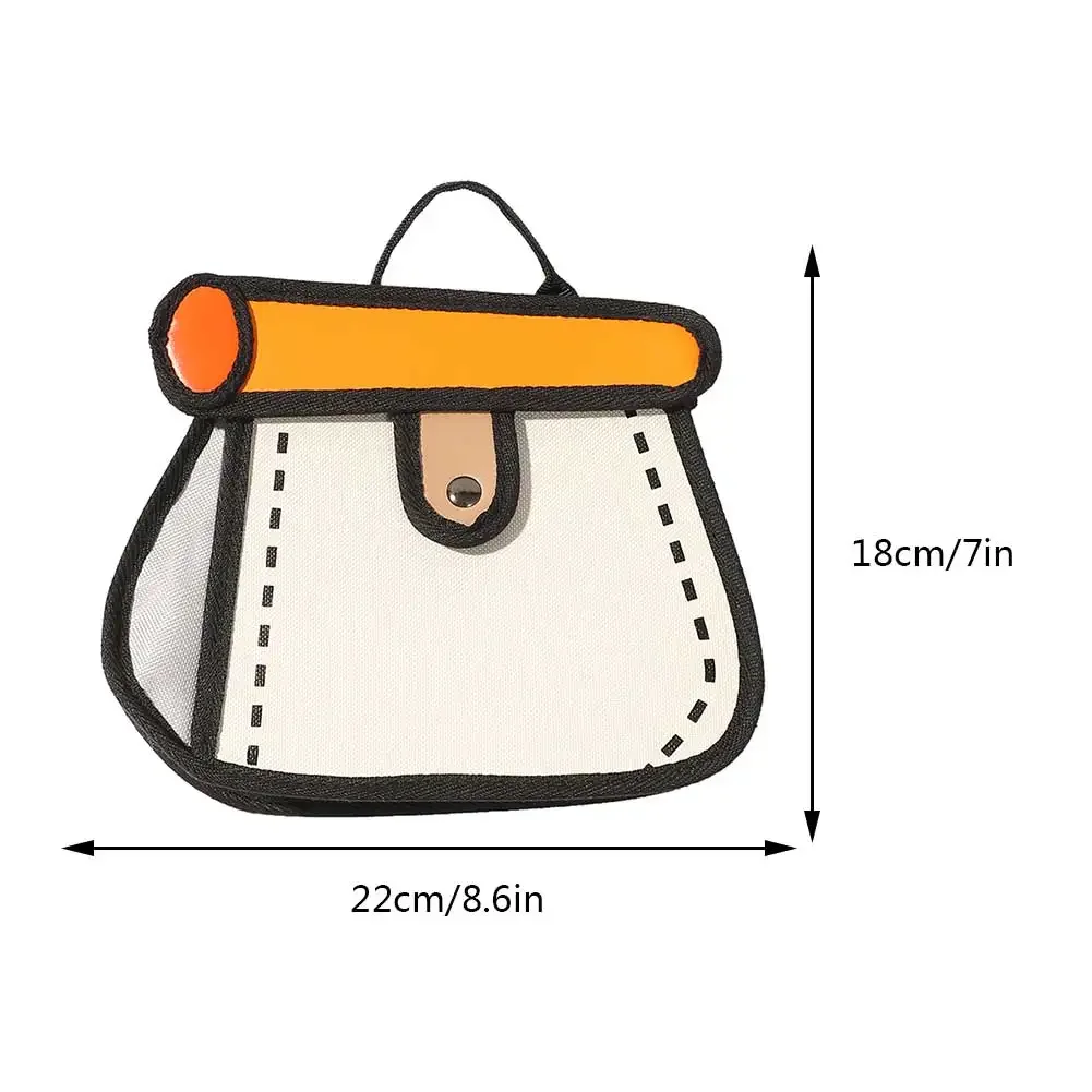 3D Style 2D Drawing Cartoon Handbag for Women Shoulder Bag Canvas Handbags Casual High Capacity Handle Crossbody Shopping Bag