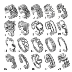1PC Stainless Steel Adjustable Open Band Simple Thumb Rings Unisex Toe Rings Exquisite Womens Mens Ring