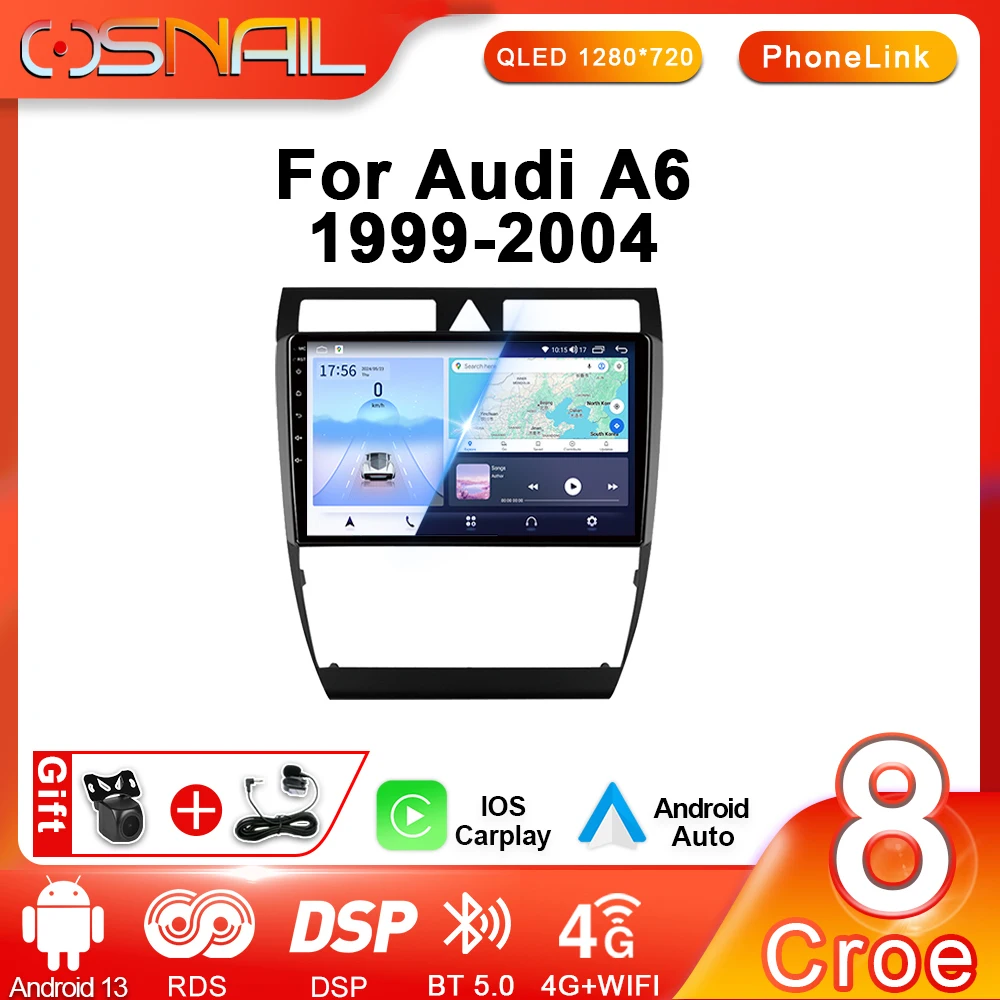 

2 Din Android Stereo Car Radio For Audi A6 C5 1997-2004 S6 2 1999-2004 RS6 1 2002-2006 Multimedia Video Player 4G GPS Navigation