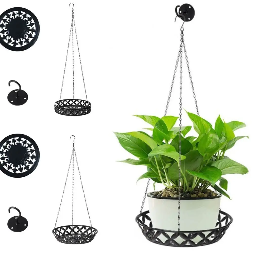 Durable Metal Horticultural Flower Pot Flower Pot Hollow Plant Hanging Twisted Chain Flower Basket Chain Home Garden