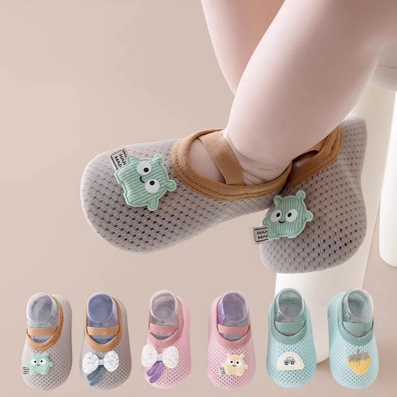 Spring Summer Newborn Baby Socks Shoes Cartoon Children Anti Drop Toddler Shoe Soft Sole Anti Slip Boys Girls Kids First Walkers