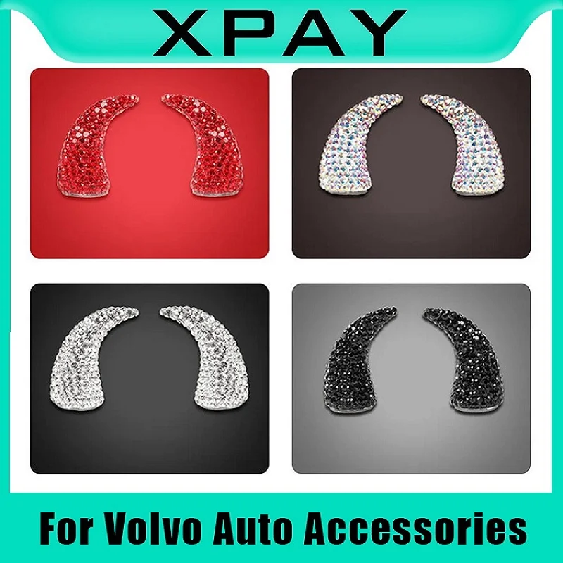 For Volvo XC60 XC90 S90 S60 Dashboard Center Audio Diamond Decoration Sticker Devil's Horn Car Trim Accessoreis