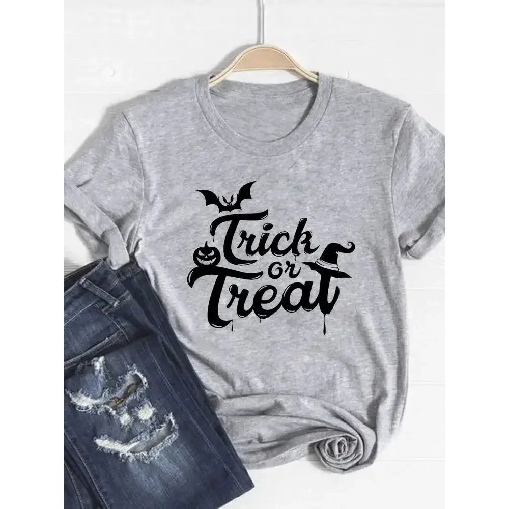 

Женская осенняя футболка ведьмы Cus с ручной росписью, женская футболка на тему благодарения, модная повседневная одежда