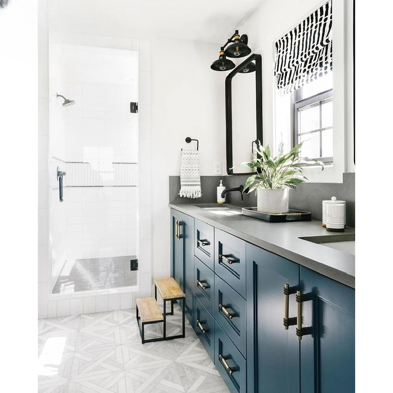 Stone slab bathroom cabinet, modern washbasin combination, double toilet, custom floor to ceiling vanity