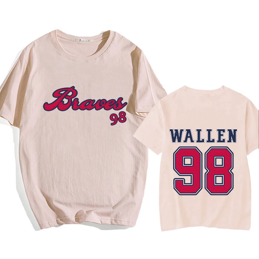 Braves 98 morganwallen camiseta para a primavera de alta qualidade algodão camiseta manga curta em torno do pescoço tshirt ropa hombre macio camisetas topo