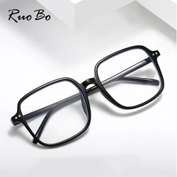 RUOBO New Retro Clear Lens Large Frame For Men Women Students Prescription Eyeglsses Frame Eyewear Optical Spectacle Eyeglass
