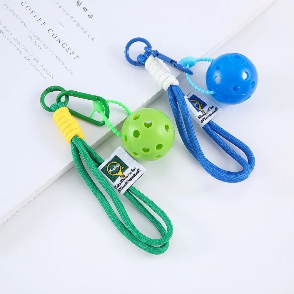 New Creative Pickleball Keychain Decorative Colorful Pickleball Pendant Mini Pickleball Key Ring for Pickleball Lovers