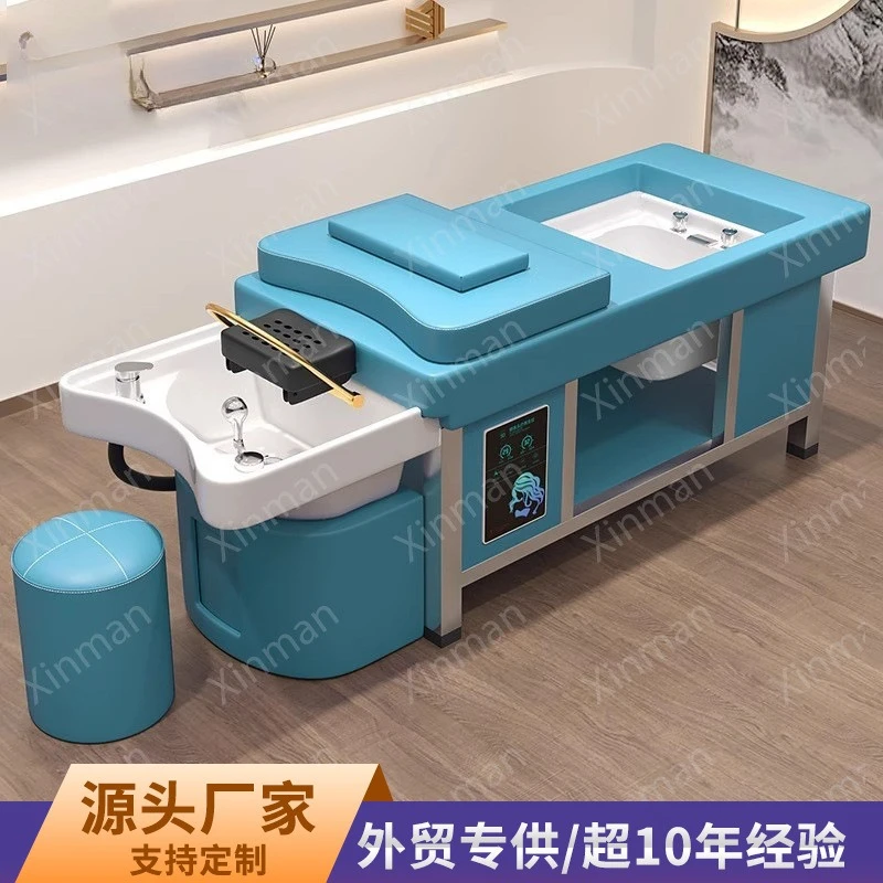 

Кушетка для мытья головы с циркуляцией воды и подогревом, двойная фумигационная массажная кровать для салонов красоты, для процедур по уходу за волосами и ногами
