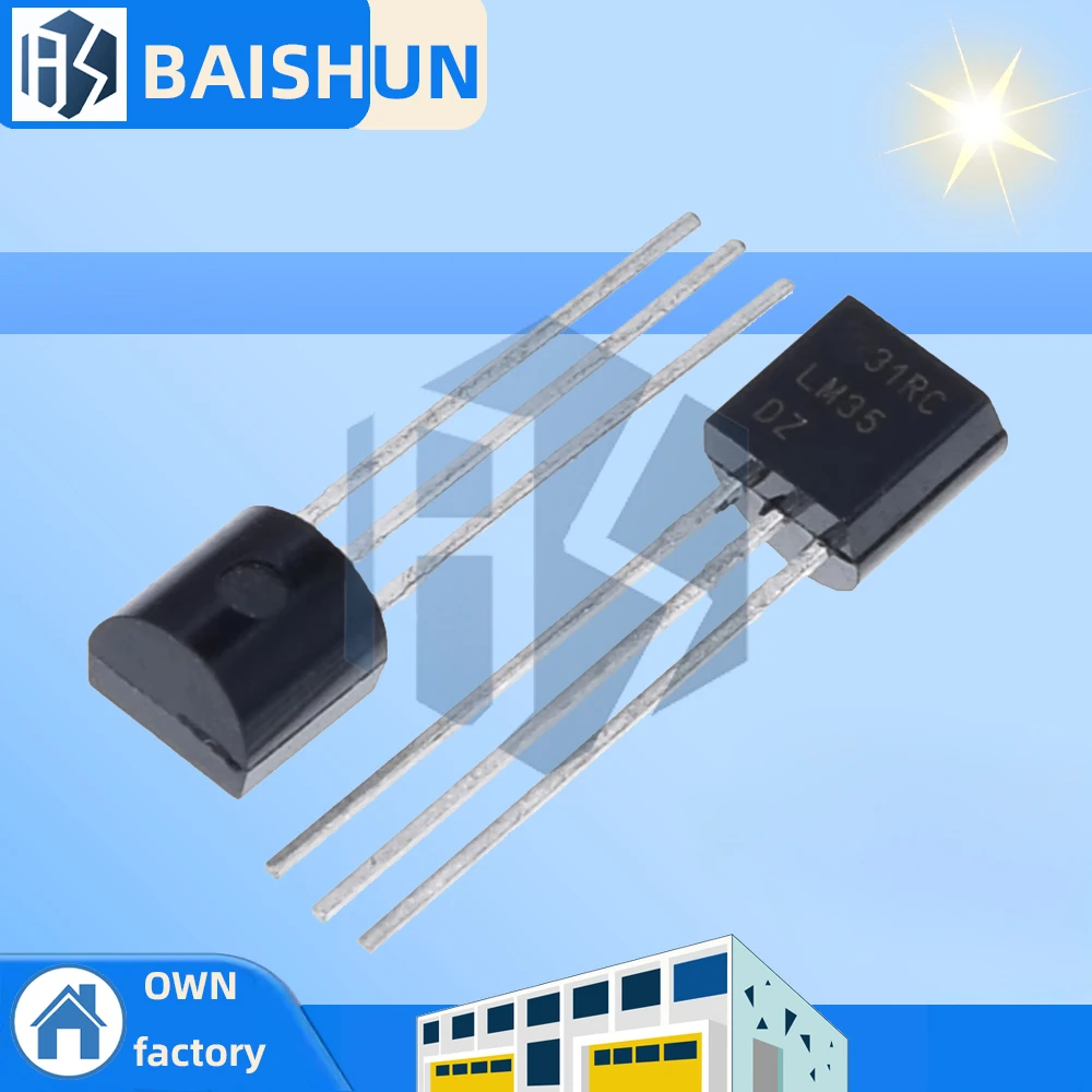 1pcs/lot Integrated Circuit LM35DZ TO-92 LM35 Precision Centigrade Temperature Sensor For IC Low Impedance In Stock