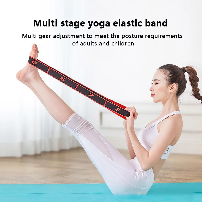 Yoga Stretching Belt Dance Stretching Band Loop Yoga Pilates Fitness Tension Belt Digital Stretch Elastic Band Resistance Band