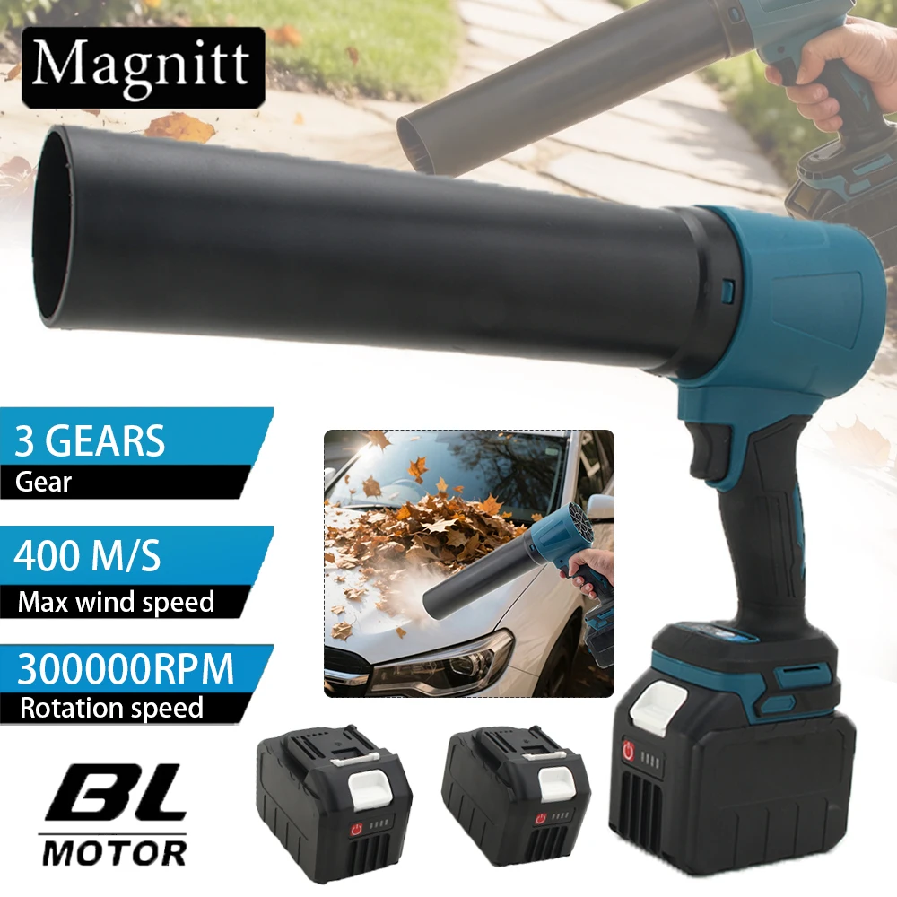 Ventilateur turbo sans balais 400M/S, souffleur électrique turbo 4000W, ventilateur à jet puissant, souffleur d'air électrique, outil de soufflage de feuilles et de poussière portatif pour batterie Makita 18V.
