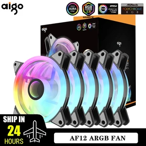 Clearance_Aigo AF12 KIPAS RGB 120mm Kipas Casing Komputer Pc PWM 12cm Pendingin Udara Air CPU Putih Kipas Pendingin Diam Controladora ARGB 10 penjualan terbaik ryzen 5 2600x - №