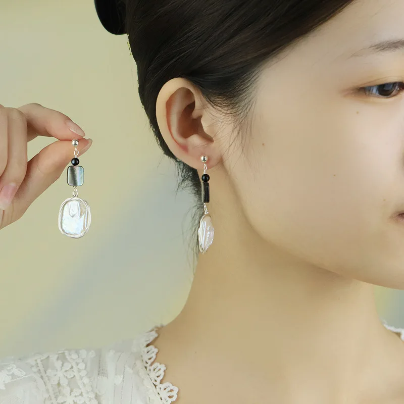 

Оригинальный дизайн, серьги-гвоздики в стиле барокко с жемчугом и ракушками для женщин, очаровательные висячие серьги, элегантные модные украшения, подарки на вечеринку