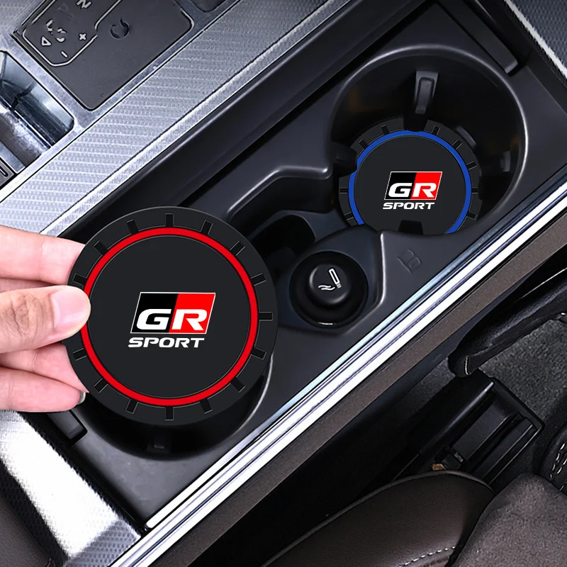 

Car Coaster Water Cup Bottle Holder Anti-slip Pads Accessories For Toyota GR Sport Gazoo Racing RAV4 Mirai Copen Hilux Corolla