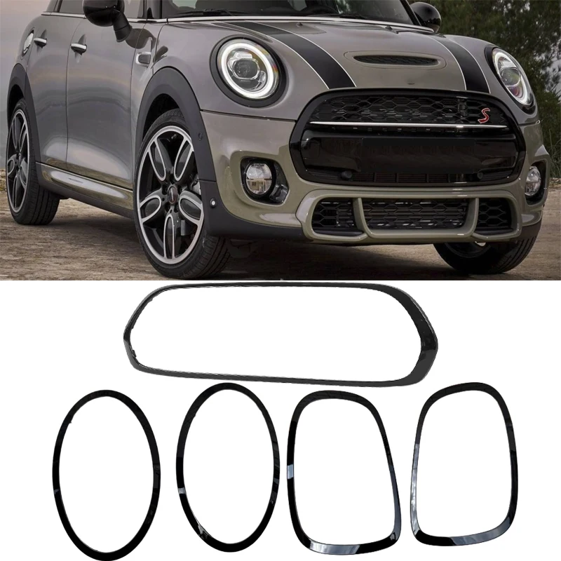 

5PC Headlight Taillight Grille Surround Cover Trims For Bmw Mini Cooper S F55 F56 F57 JCW 2014-2021 51137449207 Car Accessories