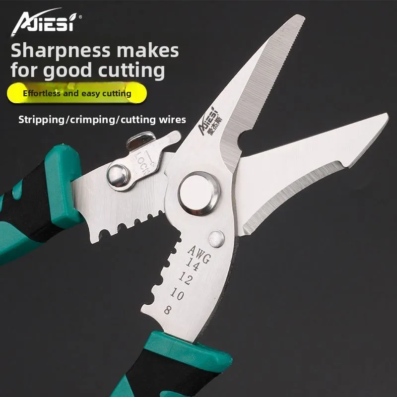 Electrician Scissors Wire Stripper Mini Hand Tool Wire Stripper Multifunctional Wire Cable Cutter Plumbing Electrica