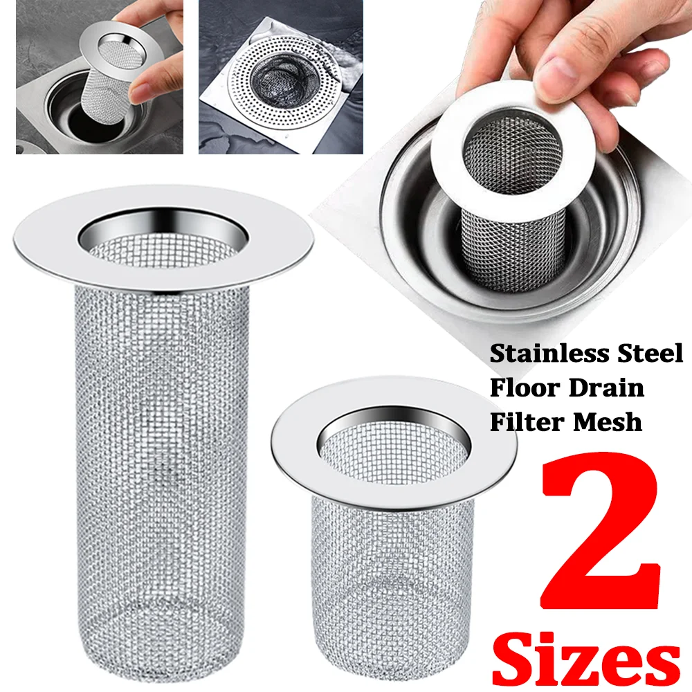 

New Stainless Steel Floor Drain Filter Mesh Kitchen Sink Filter Bathtub Hair Catcher Stoper Anti-clog Shower Net Strainer Drains