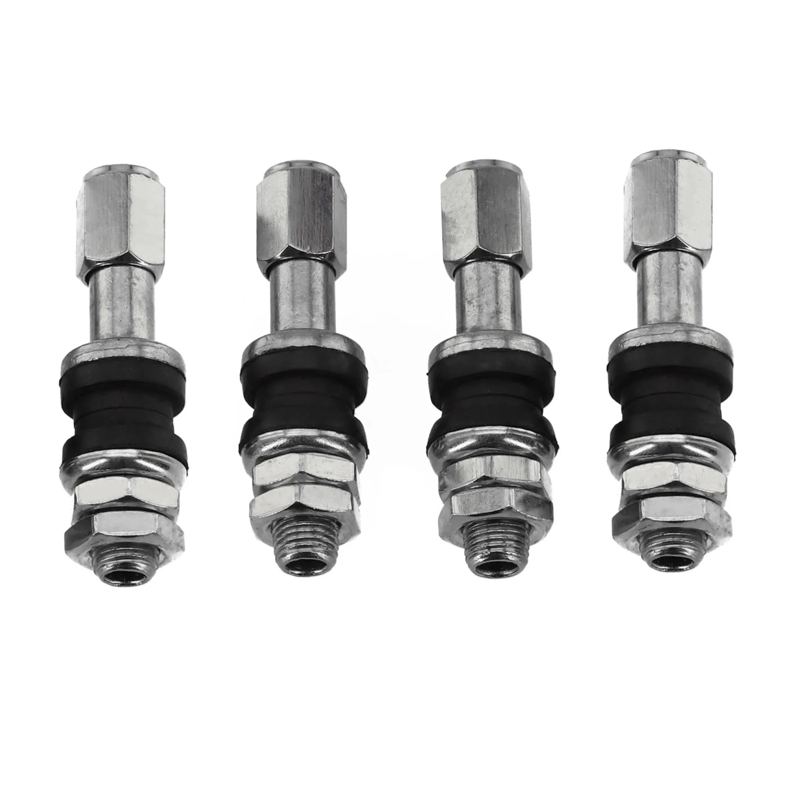 4Pcs Car TR48e Bolt Screw On Tire Valve Stem Chrome Metal High Pressure Flush W/ Cap TR48e Bolt Screw On Tire Valve Stem