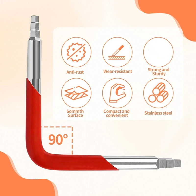 AC88 Faucet for Seat Wrench Dual-Ended Hex Square Under Sink Tool for Danco 80439 Compression for Seat Removal