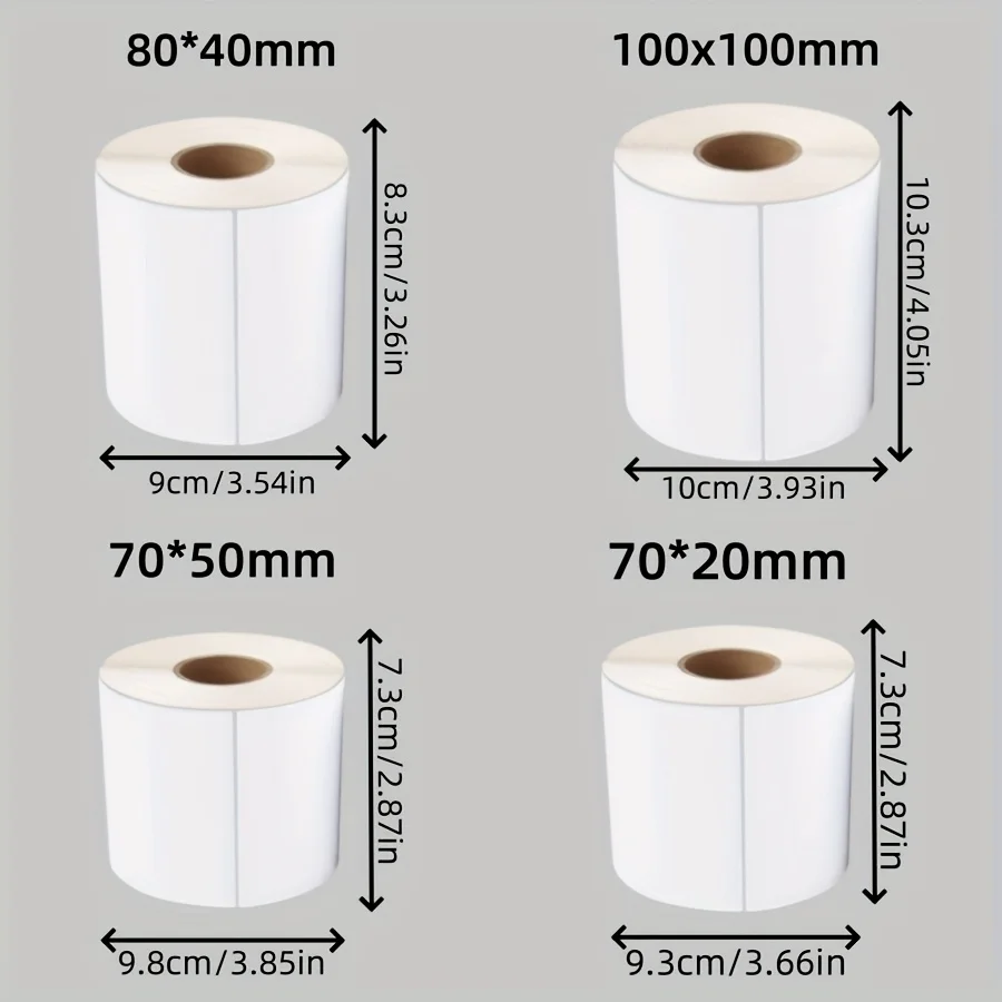1 Roll Self-Adhesive White Heat-Sensitive Paper Labels for Containers Bottles Storage Boxes Daily Office Use
